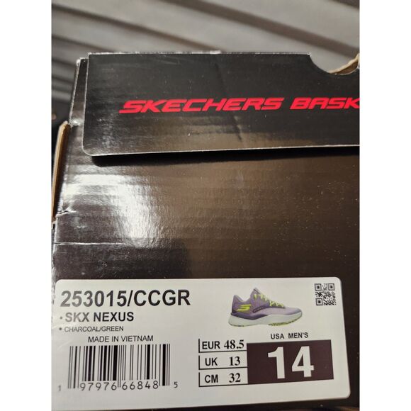 Skechers SKX Nexus Men’s Size 14 Basketball Shoes – Charcoal & Green - Picture 10 of 12